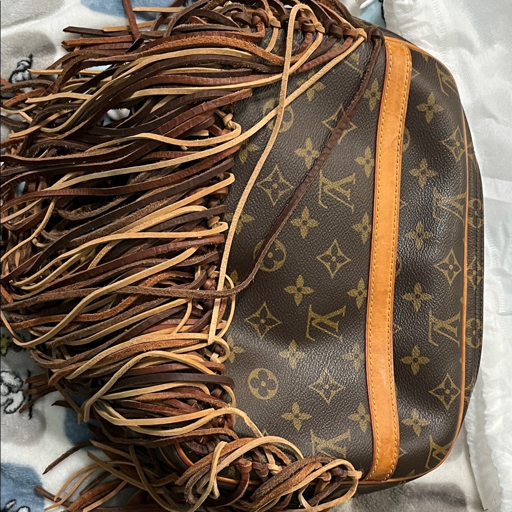 Louis Vuitton Brown and Tan Fringe Crossbody Bag